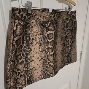 Snake Print Mini Skirt